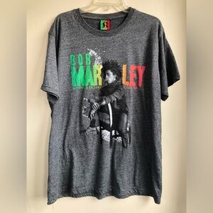 Bob Marley Jamaica Collection 2XL Gray Tee Shirt Colorful Graphics EUC